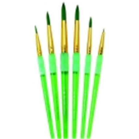 ROYAL BRUSH Royal Brush Big Kids Choice Deluxe Round Synthetic Paint Brush Set - Green; Set 6 401163
